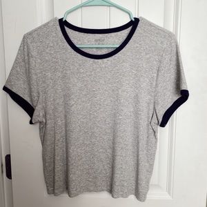 aerie navy and grey soft tee